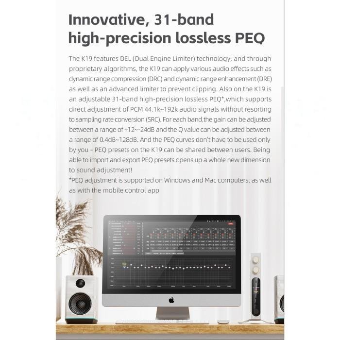Fiio K19 / K 19 Hi-Res Desktop DAC and Headphone Amplifier with Flagship DAC ES9039SPRO*2 - DAC Amp Original