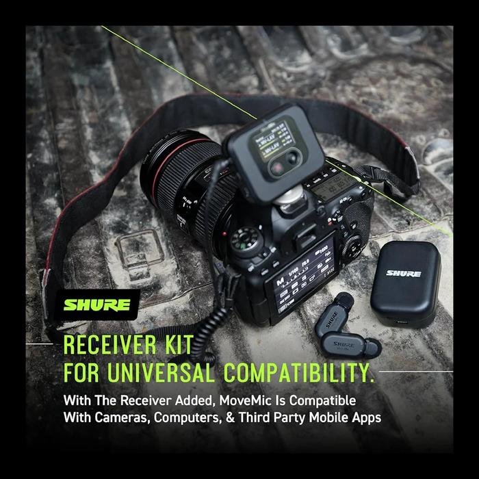Shure MoveMic Series / MV-ONE / MoveMic One / MV-TWO / MoveMic Two / MV-R / MoveMic Receiver / MV-TWO-KIT / MoveMic Two Receiver Kit - Professional Wireless Microphone System Original