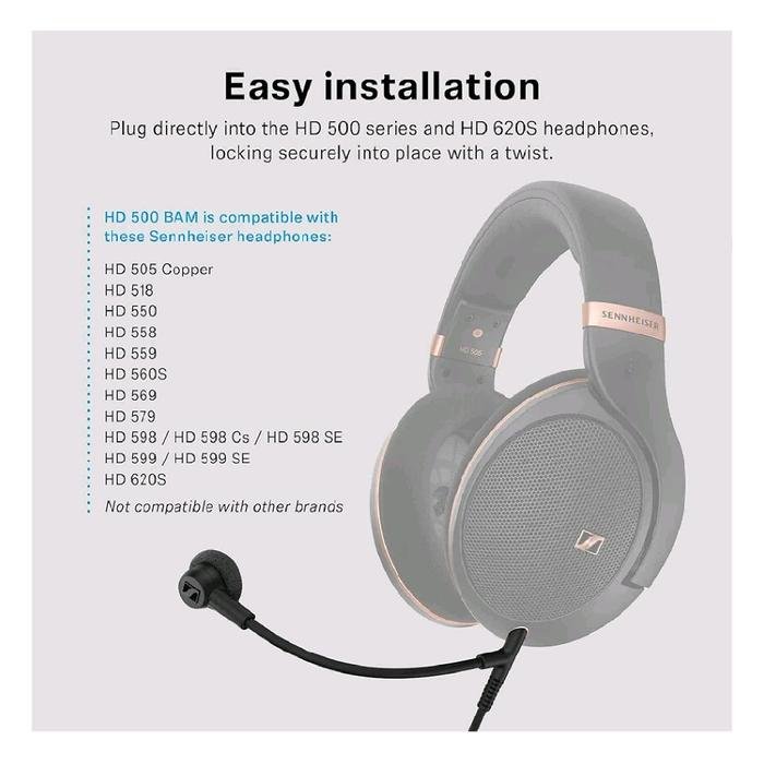 Sennheiser HD 500 BAM / HD500 BAM / HD500BAM - Plug-in Boom Arm Mic for Gaming Microphone Made for Sennheiser HD 505 Copper / HD 518 / HD 550 / HD 558 / HD 559 / HD 560S / HD 569 / HD 579 / HD 598 / HD 599/ HD 599 SE / HD 620S Microphone Original