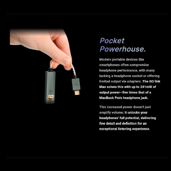 iFi Go Link Max Portable Hi-Res Headphone Amplifier DAC Dongle USB-C to 3.5/4.4mm with ESS Sabre ES9219 DAC Amp Original