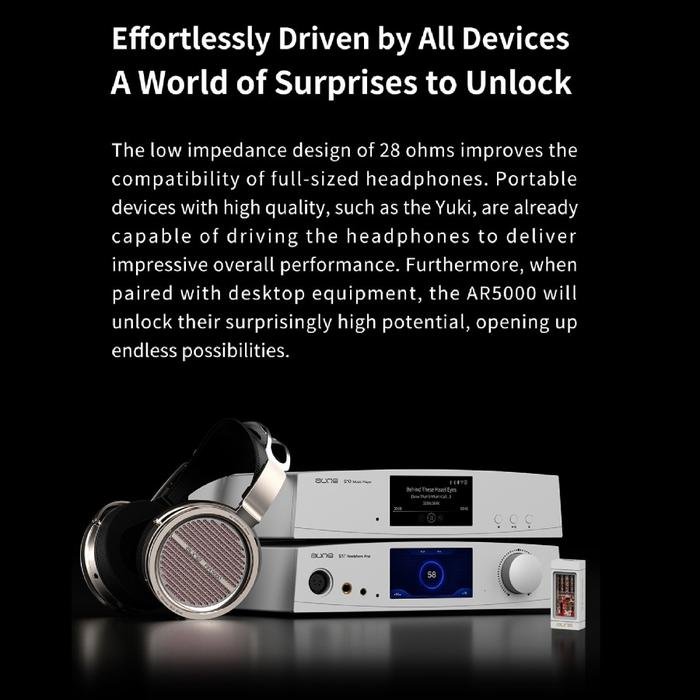 Aune AR5000 / AR 5000 Hi-Res Open-Back Headphone with MLD Driver Original
