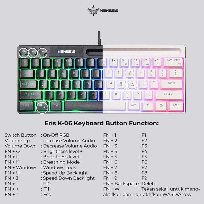 NYK K-06 ERIS Wired Mini Membrane Gaming Keyboard with Phone Holder Original