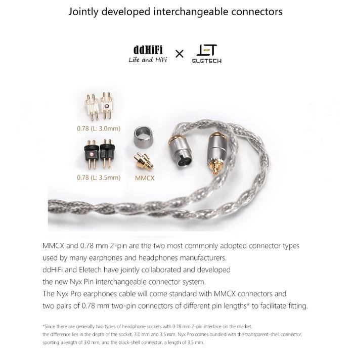 DD DDHIFI BC130 / BC 130 PRO (NYX PRO) Shielded Earphone Upgrade Cable Original