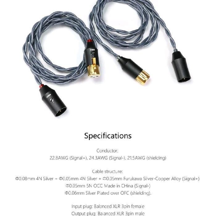 DDHIFI BC30XLR / BC30 XLR / BC 30 XLR Balanced XLR 3Pin Shielding Signal Cable Original