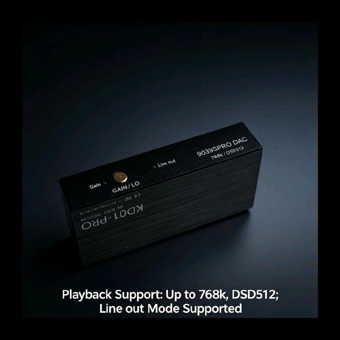 KAEI KD01-PRO / KD01PRO / KD01 PRO / KD 01 PRO with Single ESS 9039SPRO Chip DONGLE DAC AMP (PSU Connectable for Enhanced Power) Original