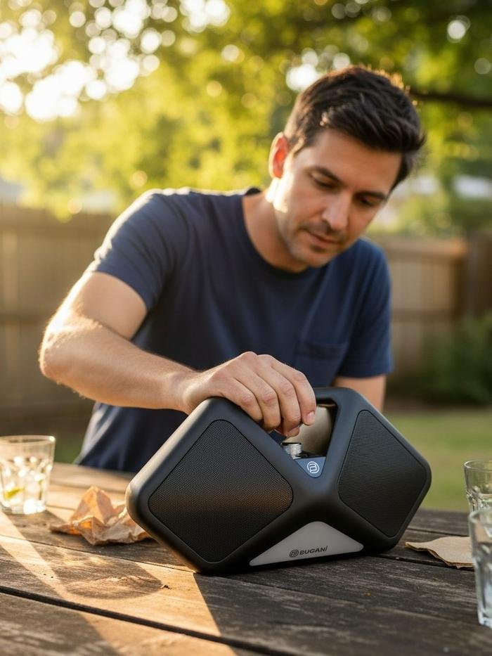 BUGANi Reform Portable Bluetooth Speaker with Atmosphere Lighting Original