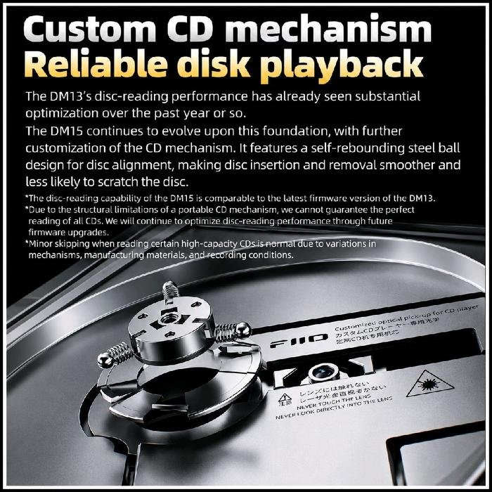 Fiio DM15 / DM 15 (AKM) Portable Stereo CD Player with Dual AK44935 DACs / CD Player Original
