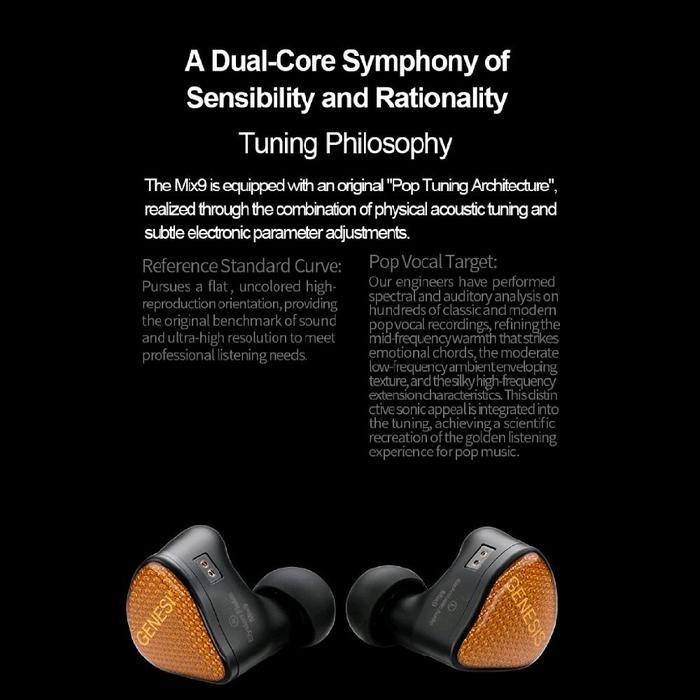 EarAcoustic Genesis MiX9 / MiX-9 / MiX 9 Ultimate Fusion of 9 Driver Hybrid Architecture In Ear Monitor Earphone / IEM Original
