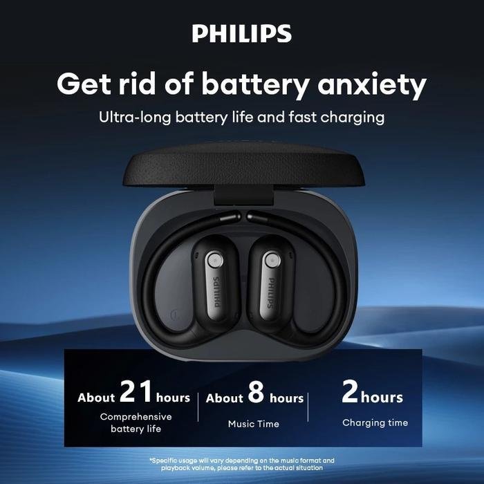 Philips TAT4759 Open-Ear Bluetooth Earphone ANC Active Noise Reduction High Definition Call IPX5 Waterproof Low Delay Long Battery Life Original