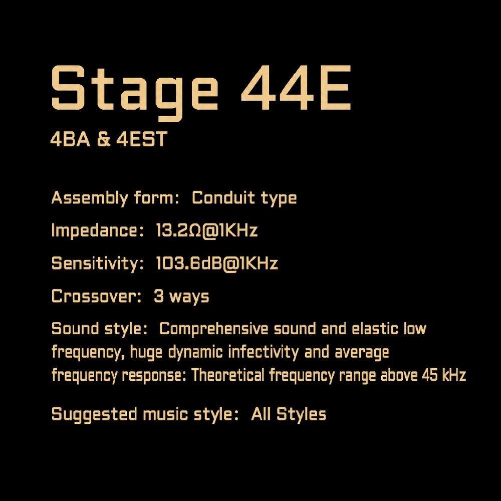 Canpur Stage Series Stage 44E / Stage44E / Stage 44 E / STG44E / STG 44E - 4BA + 4EST Professional In-Ear Monitors Earphone / IEM Original