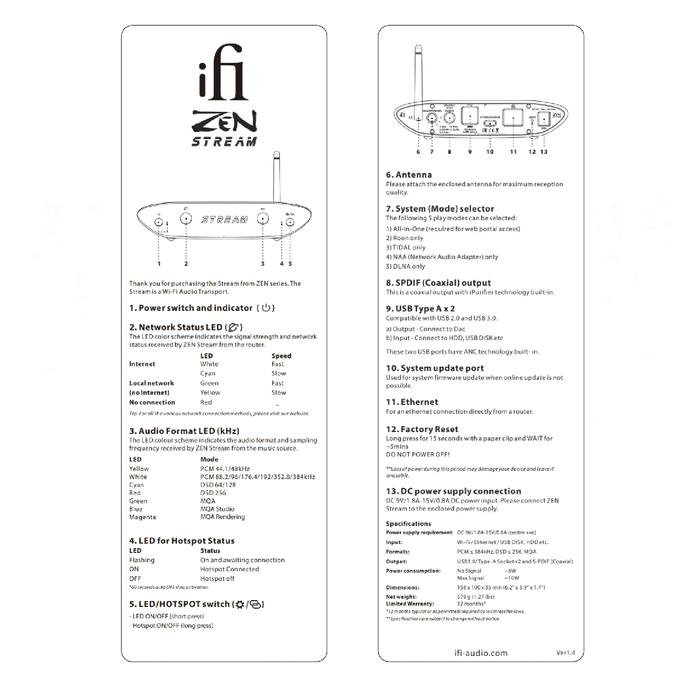 iFi Zen Stream Hi-Res Network Audio Transport Original