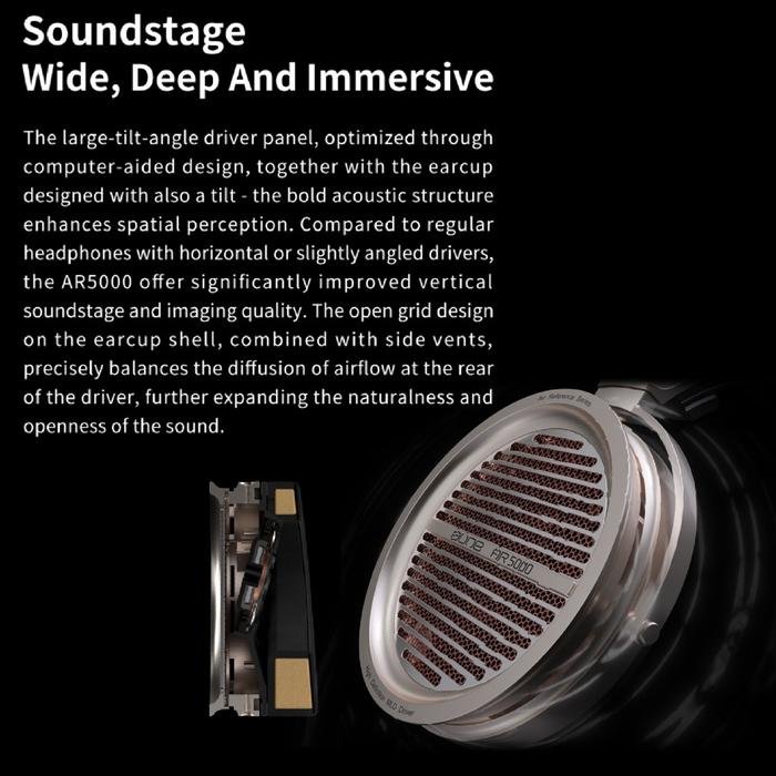 Aune AR5000 / AR 5000 Hi-Res Open-Back Headphone with MLD Driver Original