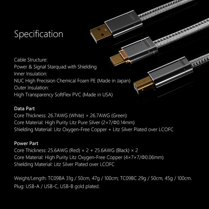 DD DDHIFI TC09BA / TC 09 BA / TC09BC /TC 09 BC HiFi USB Cable Original