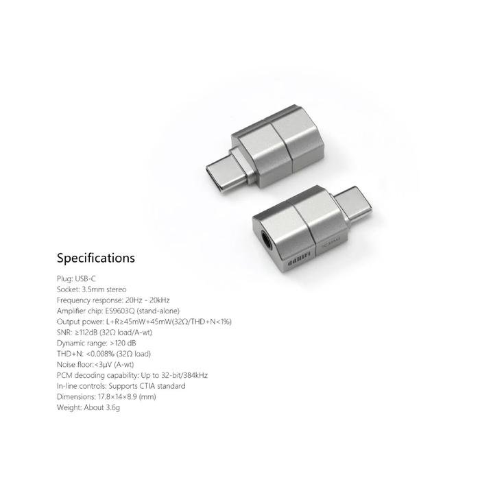 DD DDHiFi TC35M2 / TC35 M2 / TC 35 M2 USB-C to 3.5mm Audio Decoder Adapter Original