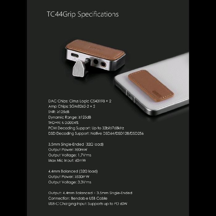 DD DDHIFI TC44Grip / TC44 Grip / TC 44 Grip - Grip Style Hi-Res DAC & Amplifier with PD / DAC AMP Original