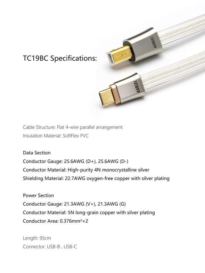 ddHifi COMET TC19BC / TC 19BC Type C to Type B OTG Hifi Cable Original