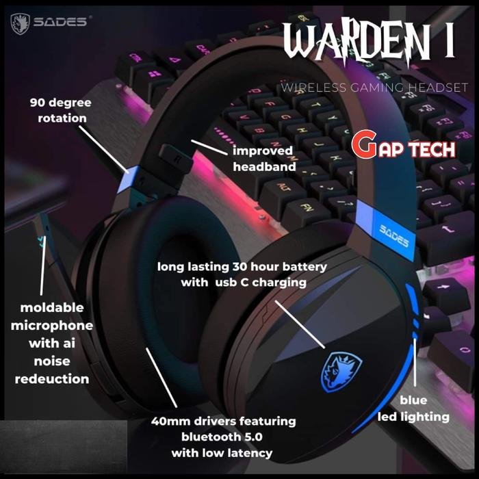 Sades Warden 3 in I Wireless Gaming Headset Original