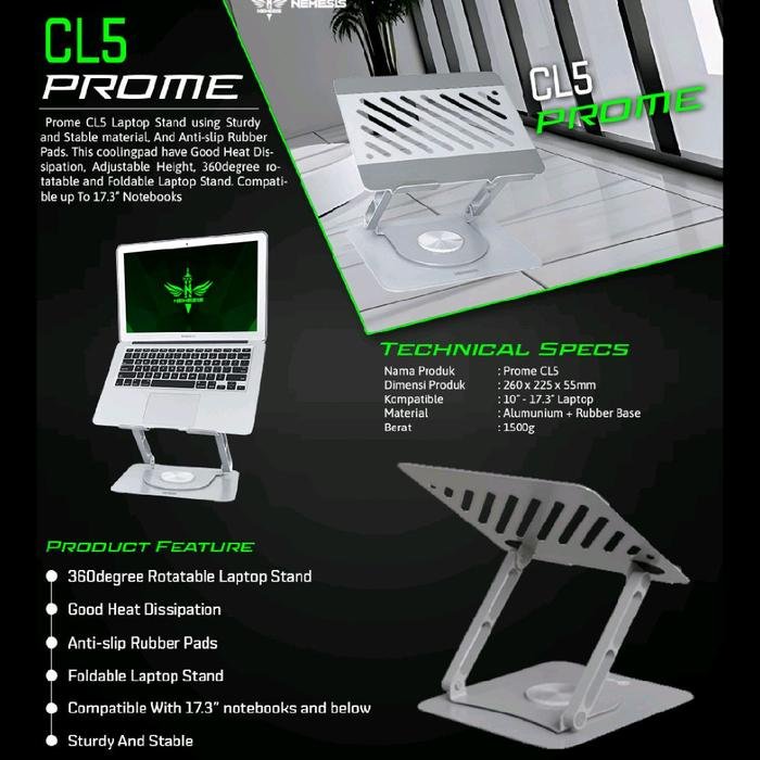 NYK Nemesis Prome CL5 / CL 5 Sturdy Laptop / Tablet / Tab Stand With Foldable and Rotatable Function / Stand Original