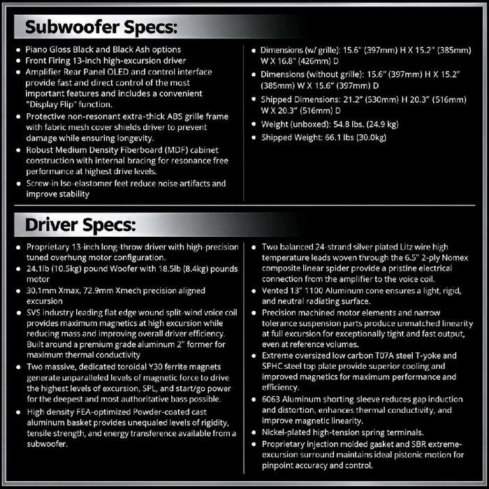 SVS SB-3000 R / SB 3000 R / SB3000R Evolution Sealed Subwoofer Original