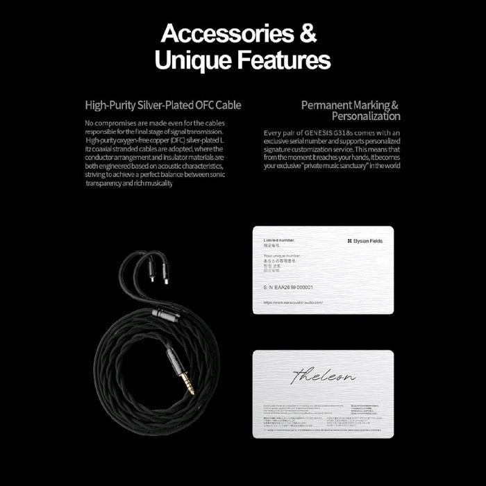 EarAcoustic Audio GENESIS G318s / G318 s / G 318s / G 318 s Hi-Fi 8.3mm Tesla Driver In Ear Monitor Earphone / IEM Original