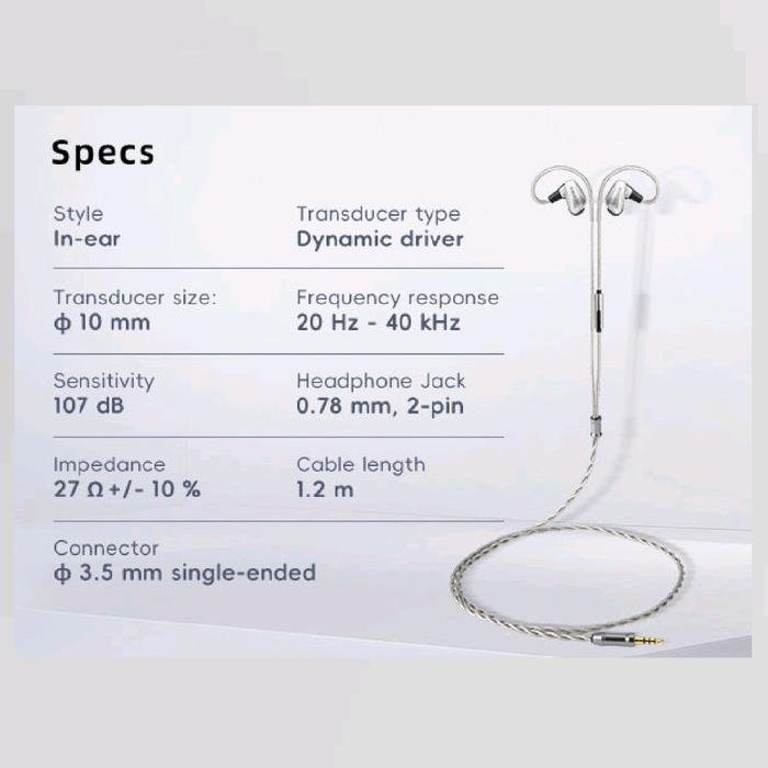SIVGA SM100 / SM-100 / SM 100 10mm Dual-Chamber Dynamic Driver In-Ear Monitor Earphone with Microphone / IEM Original