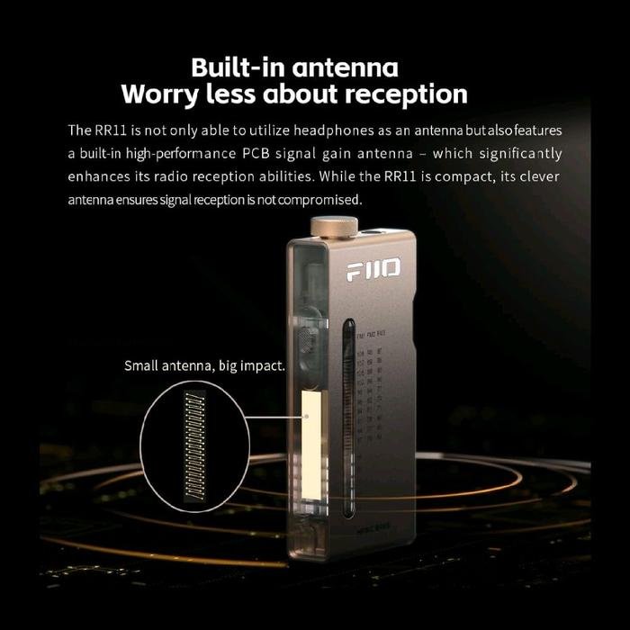 Fiio RR11 / RR-11 / RR 11 Portable Hi-Res Stereo FM Radio with Analog PVR Tuning Bass Radio Player Original