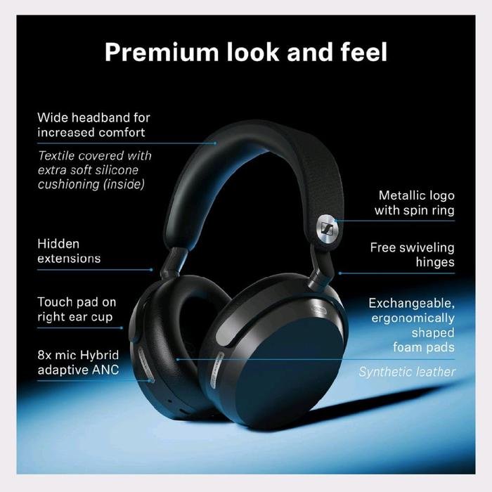 Sennheiser Momentum 5 / Momentum 5th Gen - Premium Wireless Bluetooth Headphones with Adaptive Noise Cancellation Headphone Original