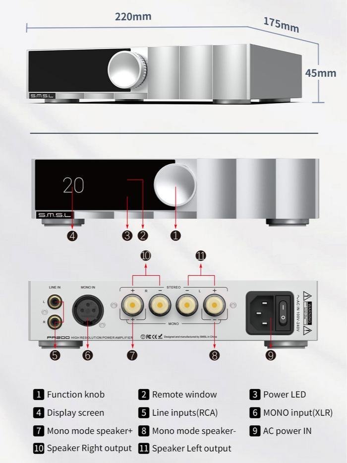 SMSL PA200 / PA 200 Digital Integrated Amplifier Original
