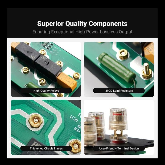 Fosi Audio LC30 Amplifier Speaker Switcher 2-In-2 Out Dual Analog VU Meter Vintage 250W Input Output Original