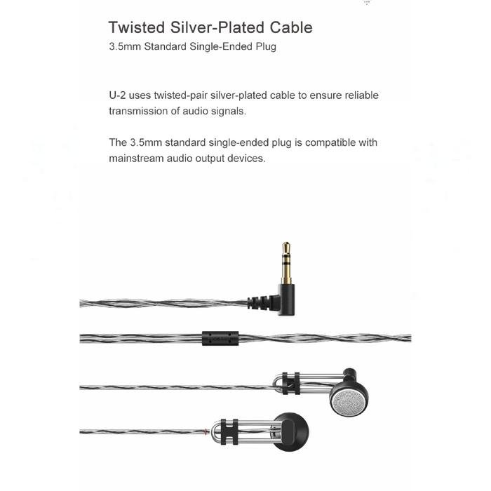 Moondrop U2 / U-2 / U 2 High Fidelity 14.8mm Dynamic Driver Earbuds / Earphone Original