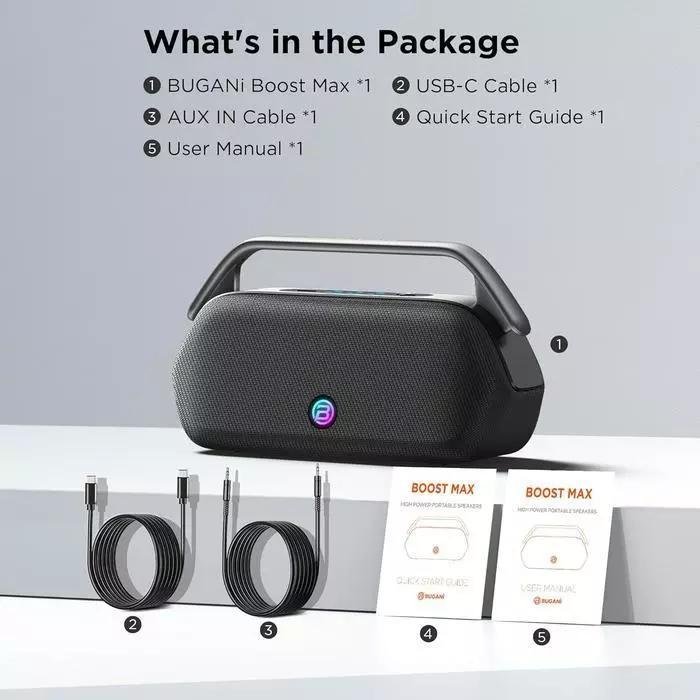 BUGANi Boost Max The Ultimate Portable Bluetooth Speaker For Home And Parties Original