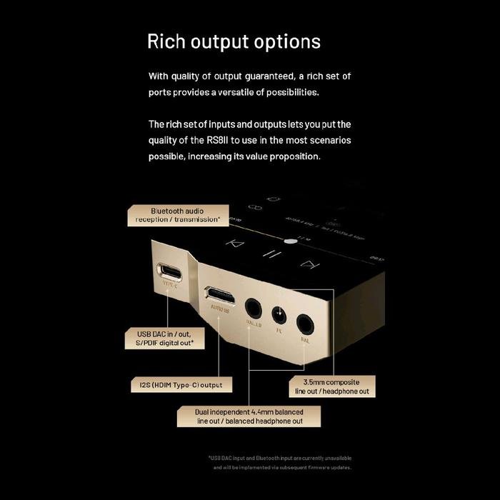 HIBY RS8 II / RS 8 II / RS8II - New Generation Ultra-Flagship Portable Hi-Fi Digital Audio Player / DAP Original