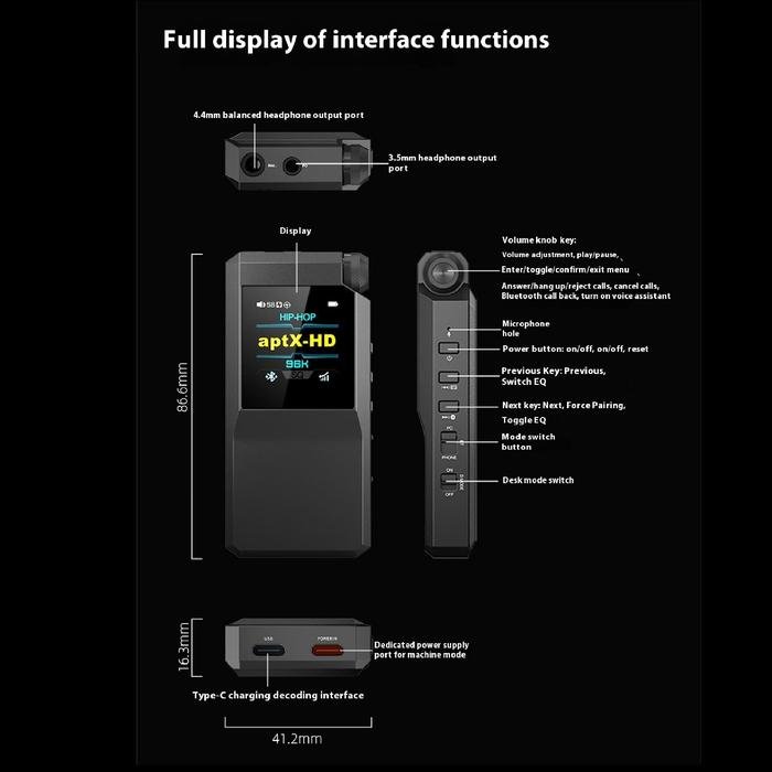 FiiO BTR17 / BTR 17 / BTR-17 Dual ES9069Q Portable DAC and Headphone Amplifier / DAC AMP Original