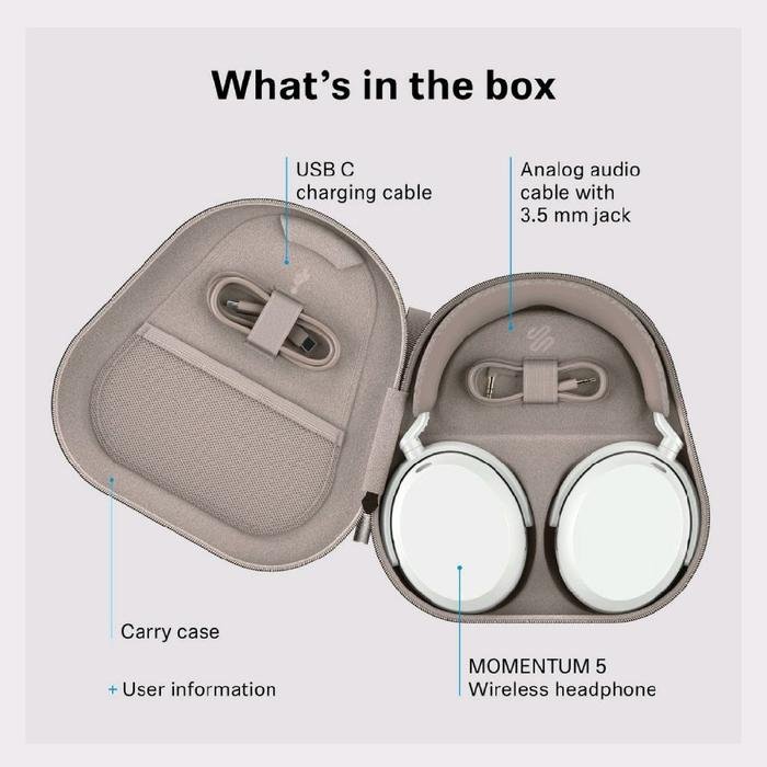 Sennheiser Momentum 5 / Momentum 5th Gen - Premium Wireless Bluetooth Headphones with Adaptive Noise Cancellation Headphone Original