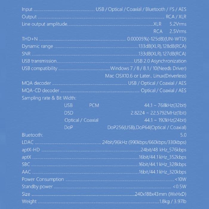 SMSL D400 ES / D400ES / D 400 ES Hi-Res Desktop Bluetooth DAC with ES9039MS Pro / ES9039MSPro DAC Chip Original