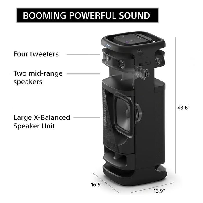 Sony ULT TOWER 10 / SRS-ULT1000 / SRS ULT1000 / SRS ULT 1000 Karaoke Party, Speaker with Powerful Bass, 360 Sound, Party Lights and Wireless Microphone Original