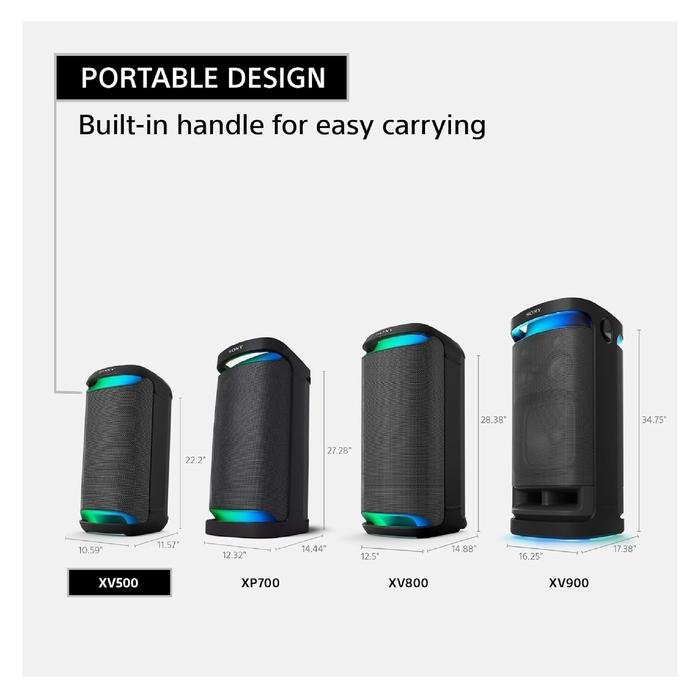 Sony SRS-XV500 / SRS XV500 / SRS XV 500 X-Series Wireless Bluetooth Party Speaker with Powerful Sound and MEGA BASS Original