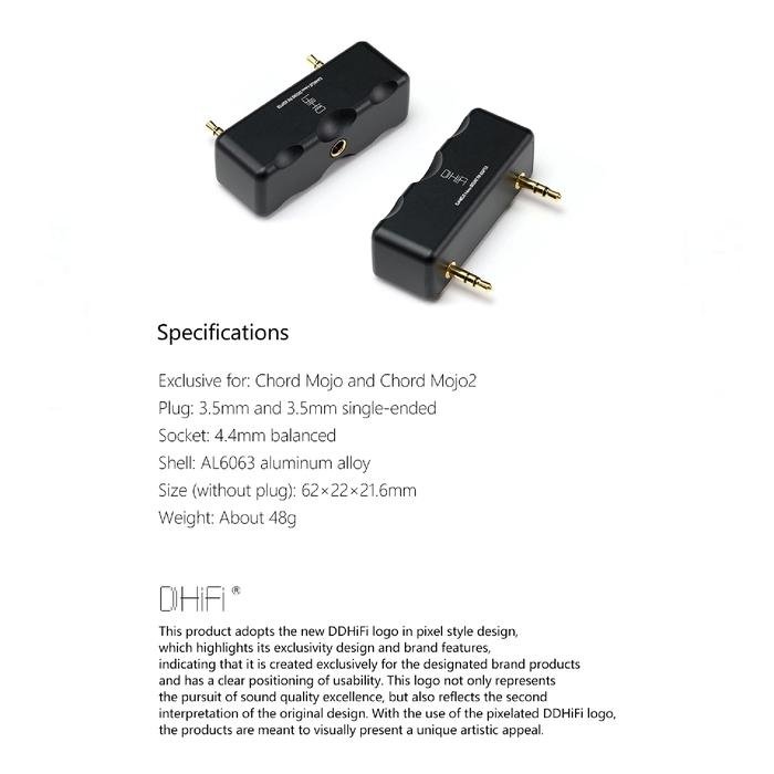 DD DDHIFI DJ44MOJO / DJ44 MOJO / DJ 44 MOJO 4.4mm Ground Pin Adapter for Mojo / Mojo 2 Original
