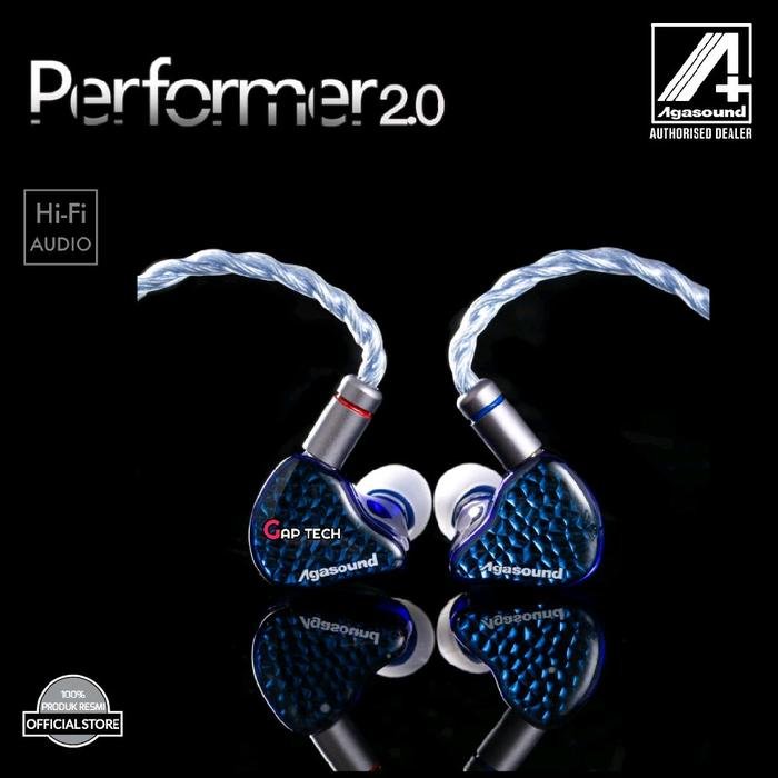Agasound Performer 2.0 High-Fidelity Single Dynamic Driver In-Ear Monitor Earphone / IEM Original - BLUE