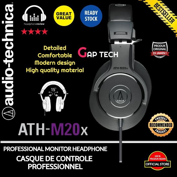 Audio Technica ATH-M20x / ATH M20X Professional Monitor Headphones Original - Black