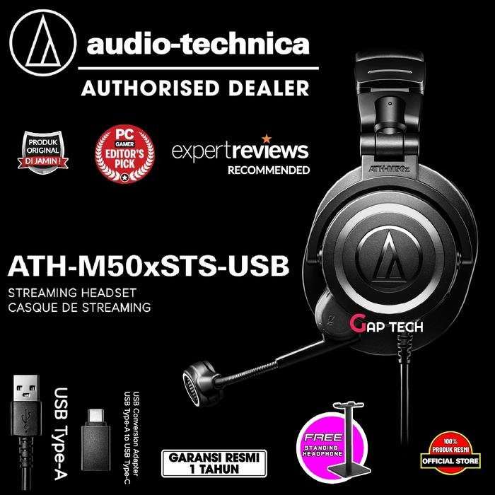 Audio Technica ATH M50xSTS / M50X STS XLR / USB Streaming Headset Original - ATH-M50XSTS USB