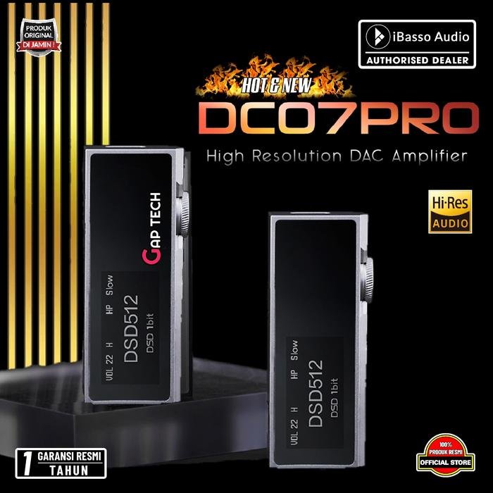 iBasso DC07Pro / DC07 Pro / DC 07Pro / DC 07 Pro High Resolution Portable / Dongle USB DAC & Headphone Amplifier / DAC Amp Original - Silver