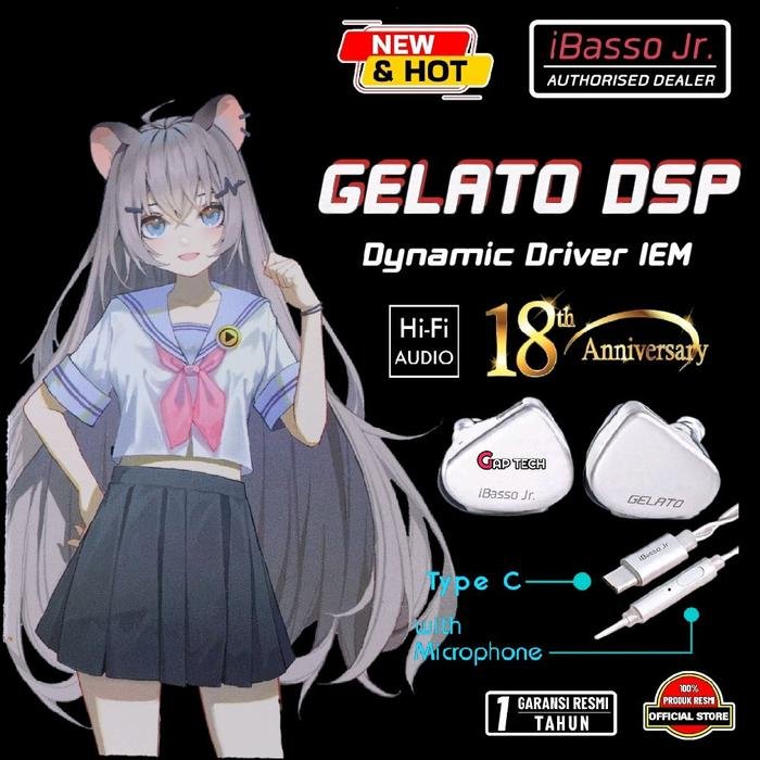 iBasso JR Gelato / Gelato DSP High Fidelity Dynamic Driver In Ear Monitor Earphone IEM Original - DSP Silver