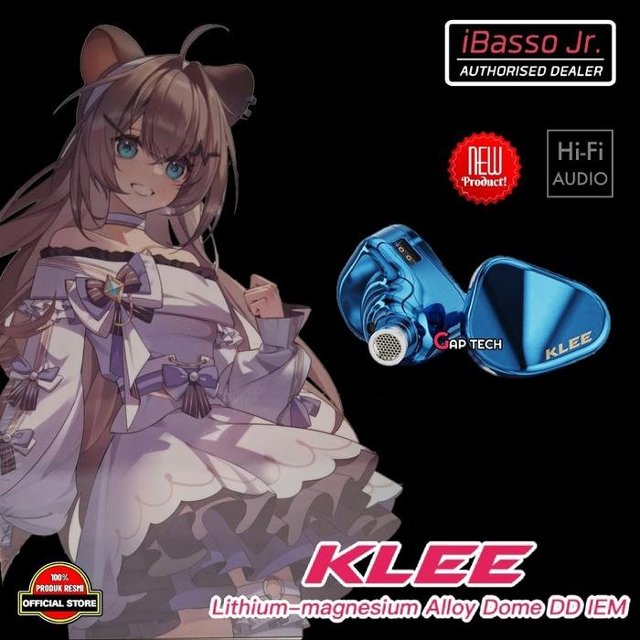 IBasso KLEE Hi-Fi Lithium-Magnesium Alloy Dome Dynamic Driver Earphone IEM Original - Blue