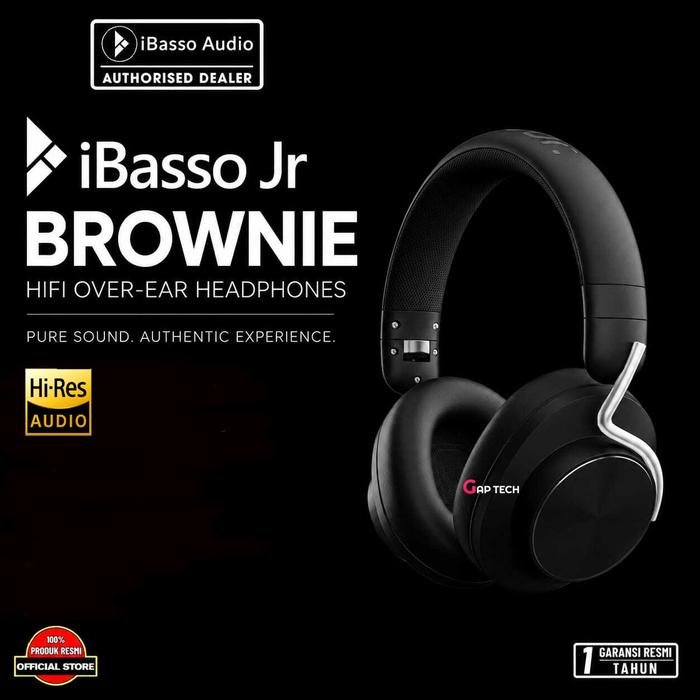 iBasso JR Brownie Wired HiFi Sealed Headphones High Fidelity Gaming Headset Original - Black