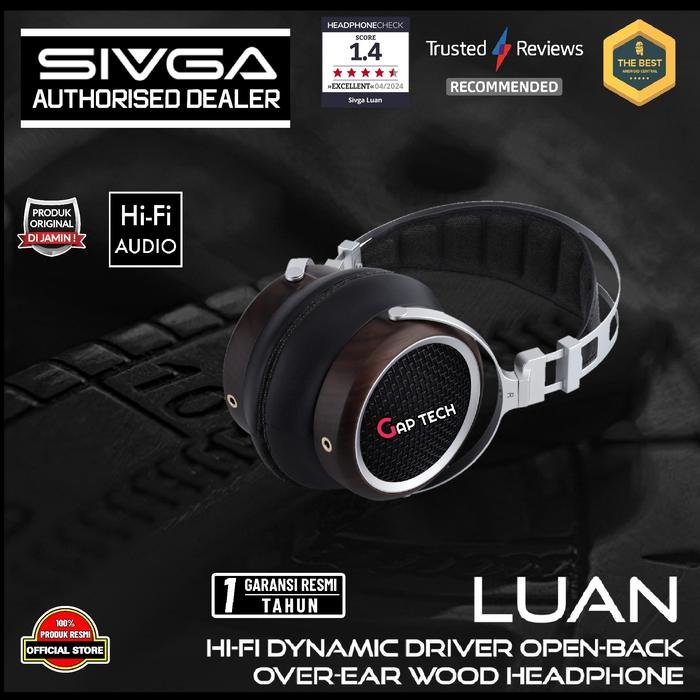SIVGA Luan Hi-Fi Dynamic Driver Open-back Over-ear Wood Headphone Original - Black