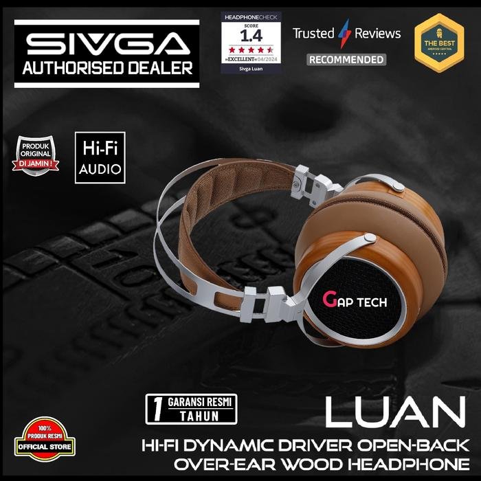 SIVGA Luan Hi-Fi Dynamic Driver Open-back Over-ear Wood Headphone Original - Brown