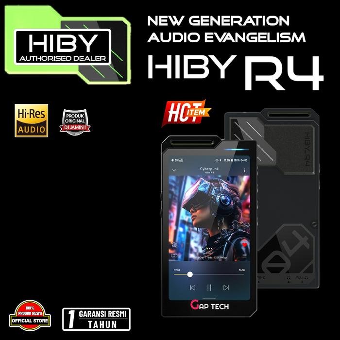 HiBy R4 / R-4 / R 4 4-Way HiFi Android Digital Audio Player / DAP Original - Black