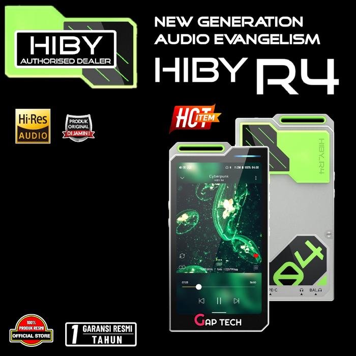 HiBy R4 / R-4 / R 4 4-Way HiFi Android Digital Audio Player / DAP Original - Green