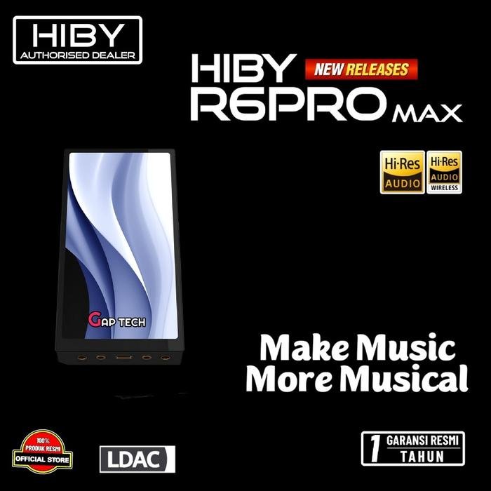 HiBy R6Pro Max / R6 Pro Max / Cutting-edge DAC Android DAP with Dual ES9039MS Pro DAC / DAP Original - Black